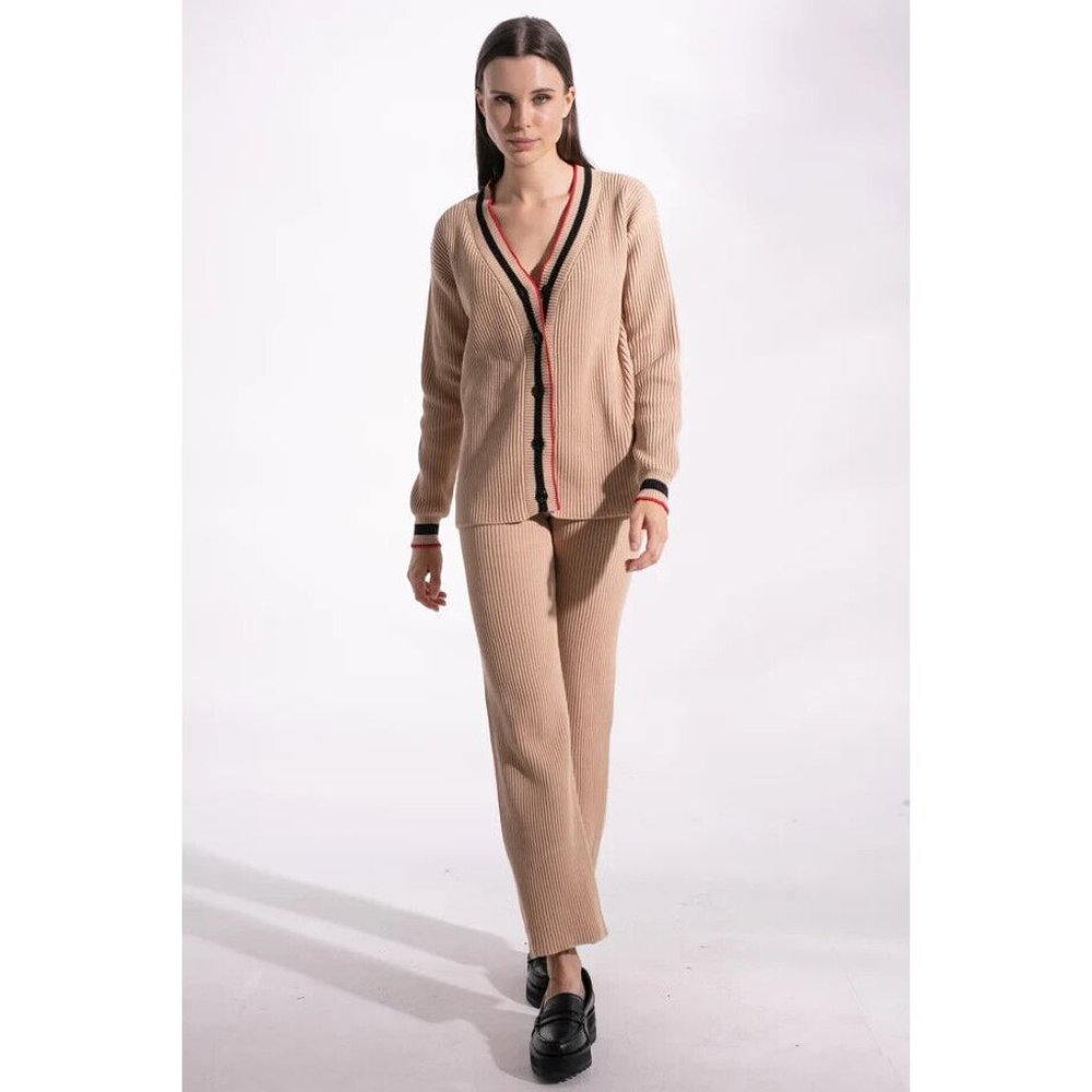 Rue Stiic Anthropologie Kyla Cardigan Ribbed Sweater & Knit Pants Outfit Small